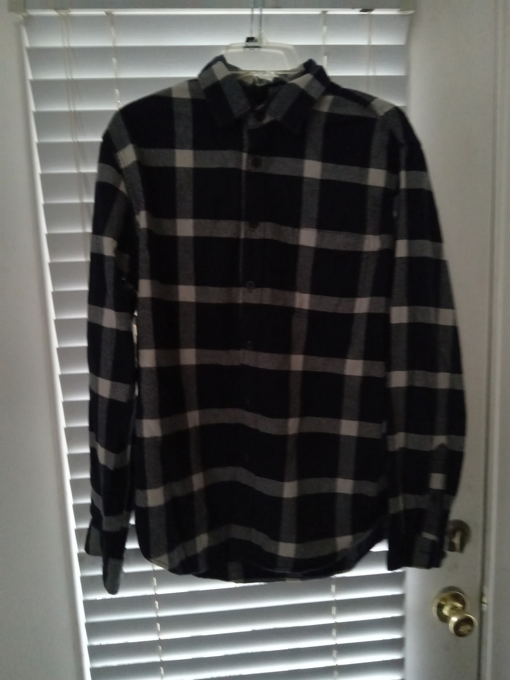 Merona Black and Gray Plaid Button-Down Shirt
